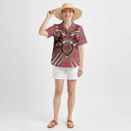 Moubray Tartan Crest Hawaiian Shirt Ferocious Lion Style