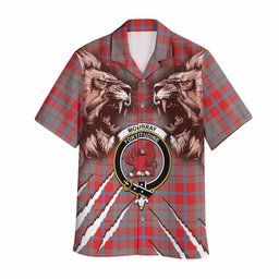 Moubray Tartan Crest Hawaiian Shirt Ferocious Lion Style