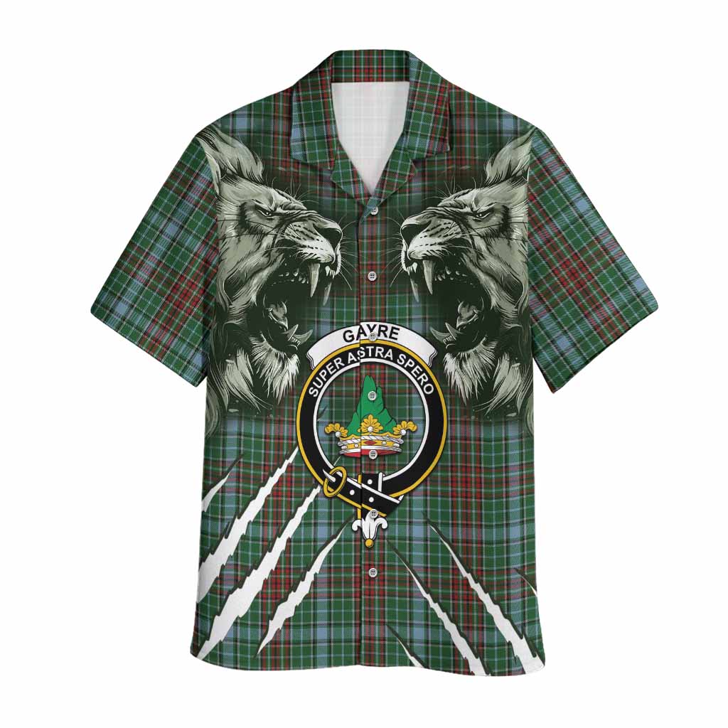 Gayre Tartan Crest Hawaiian Shirt Ferocious Lion Style