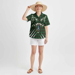 Ged Tartan Crest Hawaiian Shirt Ferocious Lion Style