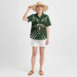 Logie Tartan Crest Hawaiian Shirt Ferocious Lion Style