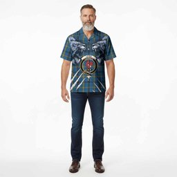 Laing Tartan Crest Hawaiian Shirt Ferocious Lion Style