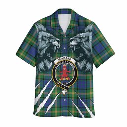 Maitland Tartan Crest Hawaiian Shirt Ferocious Lion Style