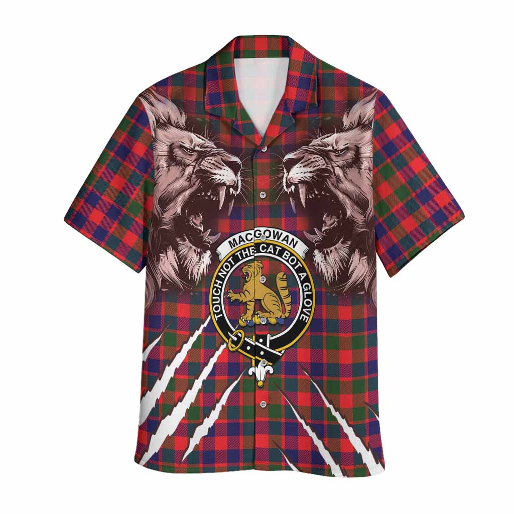 MacGowan (McGowan) Tartan Crest Hawaiian Shirt Ferocious Lion Style