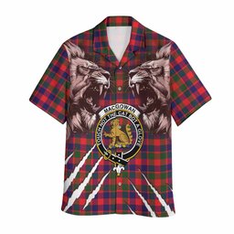MacGowan (McGowan) Tartan Crest Hawaiian Shirt Ferocious Lion Style