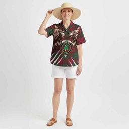 Grant Tartan Crest Hawaiian Shirt Ferocious Lion Style