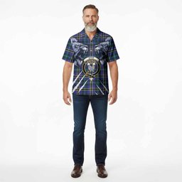 Hope Tartan Crest Hawaiian Shirt Ferocious Lion Style