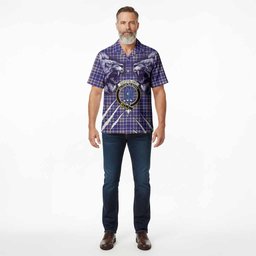 Ochterlony Tartan Crest Hawaiian Shirt Ferocious Lion Style