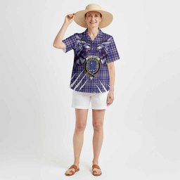 Ochterlony Tartan Crest Hawaiian Shirt Ferocious Lion Style