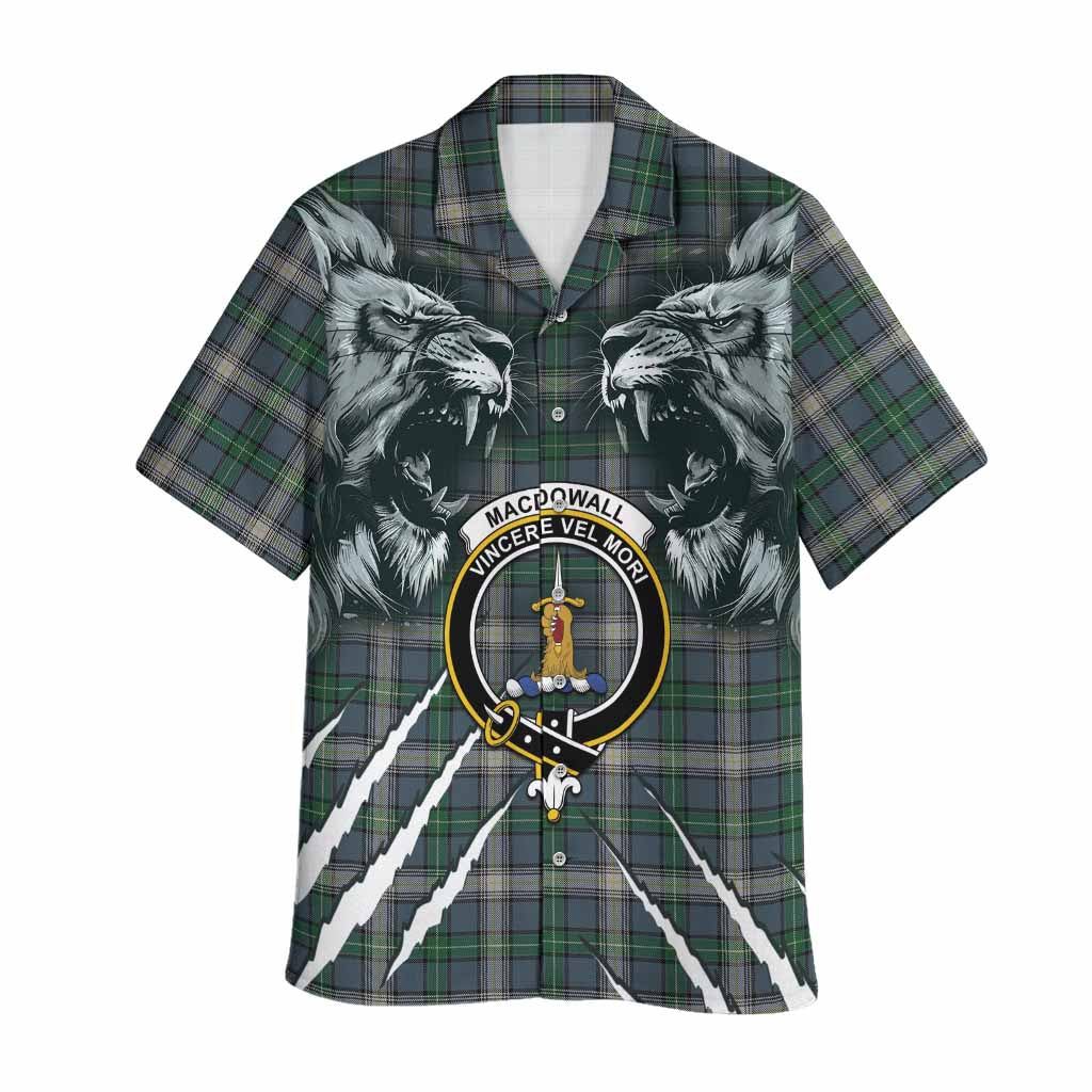 MacDowall (McDowall) Tartan Crest Hawaiian Shirt Ferocious Lion Style
