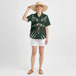MacRae (McRae) Tartan Crest Hawaiian Shirt Ferocious Lion Style