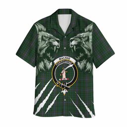 MacRae (McRae) Tartan Crest Hawaiian Shirt Ferocious Lion Style