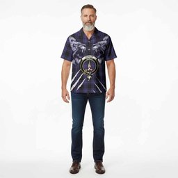 Dunlop Tartan Crest Hawaiian Shirt Ferocious Lion Style