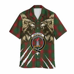 Middleton Tartan Crest Hawaiian Shirt Ferocious Lion Style