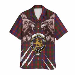 Gow Tartan Crest Hawaiian Shirt Ferocious Lion Style