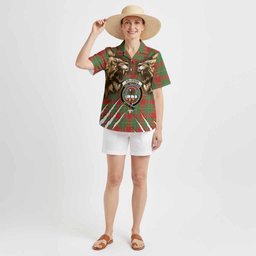 Grierson Tartan Crest Hawaiian Shirt Ferocious Lion Style