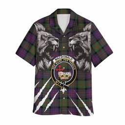 MacDonald (McDonald) Tartan Crest Hawaiian Shirt Ferocious Lion Style