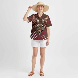 Munro (Monroe) Tartan Crest Hawaiian Shirt Ferocious Lion Style