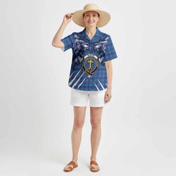 Mercer Tartan Crest Hawaiian Shirt Ferocious Lion Style