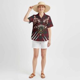 MacDonald (McDonald) of Glencoe Tartan Crest Hawaiian Shirt Ferocious Lion Style