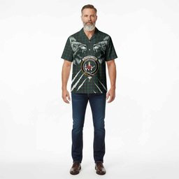 Elphinstone Tartan Crest Hawaiian Shirt Ferocious Lion Style