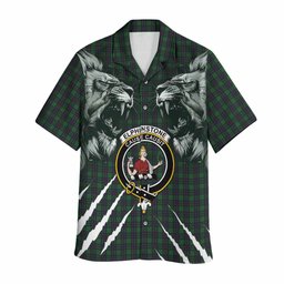Elphinstone Tartan Crest Hawaiian Shirt Ferocious Lion Style