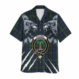MacEwan (MacEwen) Tartan Crest Hawaiian Shirt Ferocious Lion Style