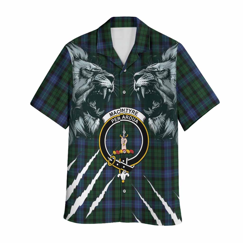 MacIntyre (McIntyre) Tartan Crest Hawaiian Shirt Ferocious Lion Style