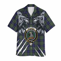 MacLaren (McLaren) Tartan Crest Hawaiian Shirt Ferocious Lion Style