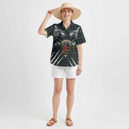 Farquharson Tartan Crest Hawaiian Shirt Ferocious Lion Style