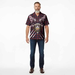 MacLachlan (McLachlan) Tartan Crest Hawaiian Shirt Ferocious Lion Style