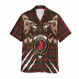 MacNicol (McNicol) Tartan Crest Hawaiian Shirt Ferocious Lion Style