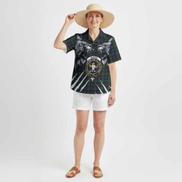 Murray Tartan Crest Hawaiian Shirt Ferocious Lion Style