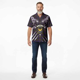 Durie Tartan Crest Hawaiian Shirt Ferocious Lion Style
