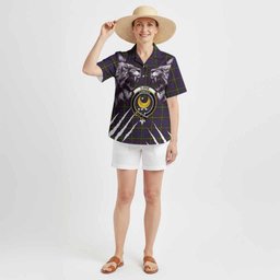 Durie Tartan Crest Hawaiian Shirt Ferocious Lion Style