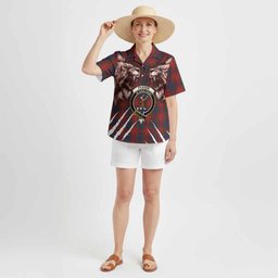 Fraser Tartan Crest Hawaiian Shirt Ferocious Lion Style