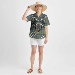 Stirling Tartan Crest Hawaiian Shirt Ferocious Lion Style