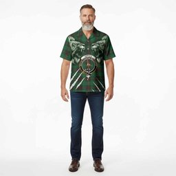 Orrock Tartan Crest Hawaiian Shirt Ferocious Lion Style