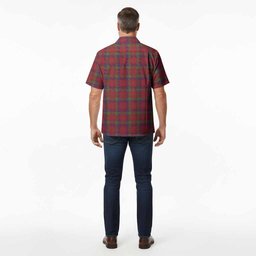 Robertson Tartan Crest Hawaiian Shirt Ferocious Lion Style
