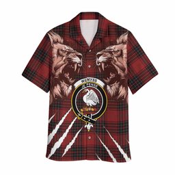 Wemyss Tartan Crest Hawaiian Shirt Ferocious Lion Style