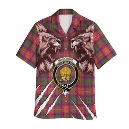 Wauchope Tartan Crest Hawaiian Shirt Ferocious Lion Style