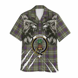 Swinton Tartan Crest Hawaiian Shirt Ferocious Lion Style