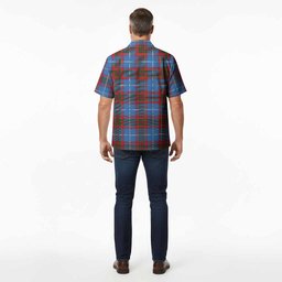 Preston Tartan Crest Hawaiian Shirt Ferocious Lion Style