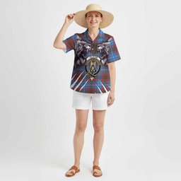 Preston Tartan Crest Hawaiian Shirt Ferocious Lion Style