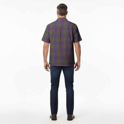 Strachan Tartan Crest Hawaiian Shirt Ferocious Lion Style