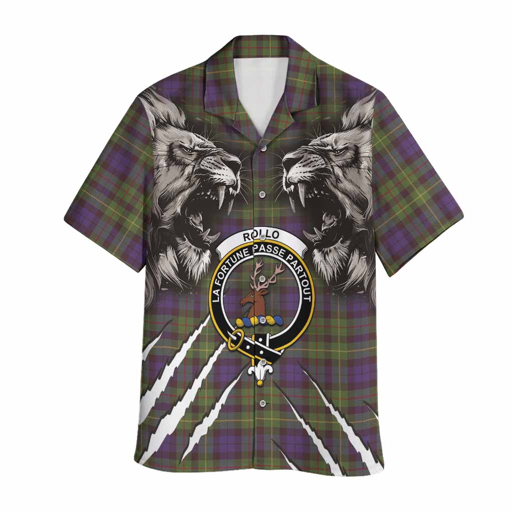 Rollo Tartan Crest Hawaiian Shirt Ferocious Lion Style