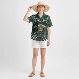 Purves Tartan Crest Hawaiian Shirt Ferocious Lion Style