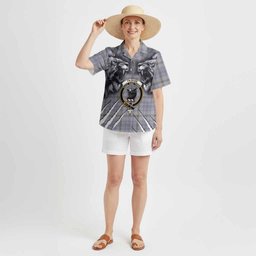 Tweedie Tartan Crest Hawaiian Shirt Ferocious Lion Style
