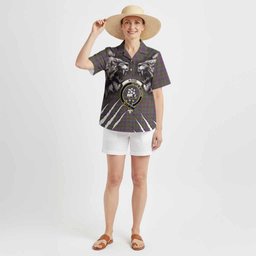 Wood Tartan Crest Hawaiian Shirt Ferocious Lion Style