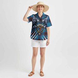 Wedderburn Tartan Crest Hawaiian Shirt Ferocious Lion Style